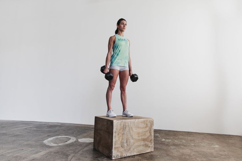 NOBULL N68P2P2015Women's High-Neck Tank (Tie-Dye) Vanilla & Aqua