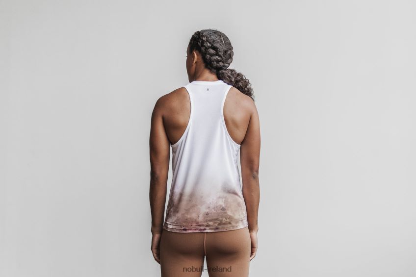 NOBULL N68P2P2644Women's High-Neck Tank (Dip-Dye) White & Toffee