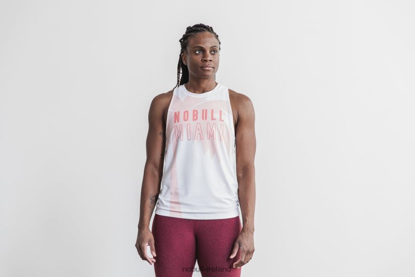 NOBULL N68P2P2760Women's High-Neck Tank (Miami Palm) Coral